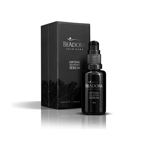 BeAdora – Sérum liftant anti-rides visage 30 ml – anti-âge, fermeté, élasticité | EPS Seafill + Lakesis + Cube³ hyaluronique 