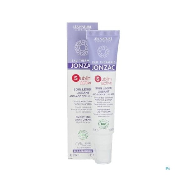 Jonzac Crème Légère Jeunesse Peau Normale et Mixte 40 ml 1 unité de 500 g.