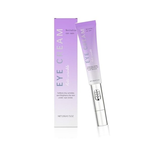 Crème Contour Des Yeux Revitalisante Avec Tête de Massage - Éclaircit, Raffermit et Réduit Les Cernes Et Les Ridules 4pcs 
