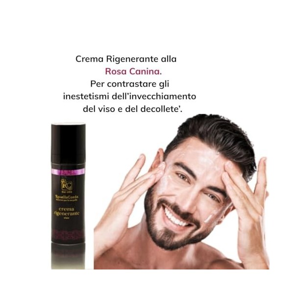 Crème Visage Régénérante RC Anti-rides Peaux Matures avec Églantier, Rétinol, Vitamine C, Acide Hyaluronique et Coenzyme Q10-