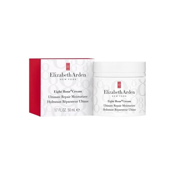 Elizabeth Arden - Eight Hour Cream Ultimate Repair Moisturizer, Crème Visage Hydratante Légère au Squalane, Soin Visage à lH