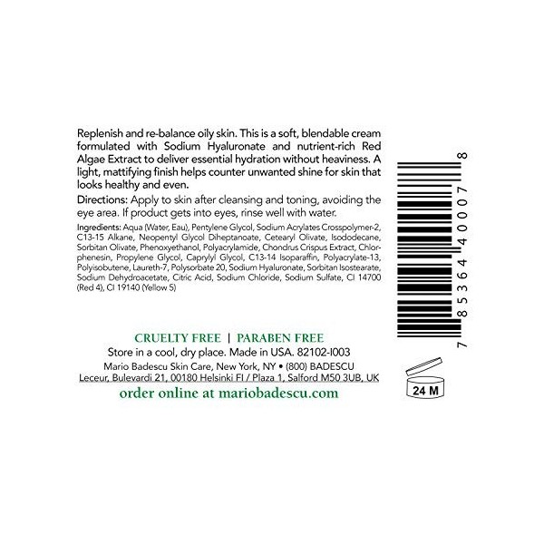 Mario Badescu Control Moisturizer For Oily Skin 59ml