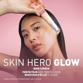 Erborian - Skin Hero Glow - Soin Visage Perfecteur de Peau Non Teinté - Booster d’Éclat 7 Jours - Effet Glass Skin - Texture ...