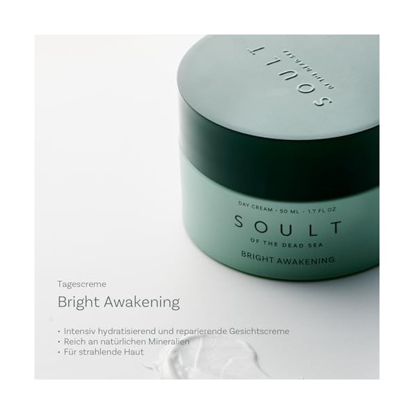 SOULT Bright Awakening Crème de jour I Beurre de karité, Aloe Vera, extrait de calendula I Ingrédients naturels Parfum floral