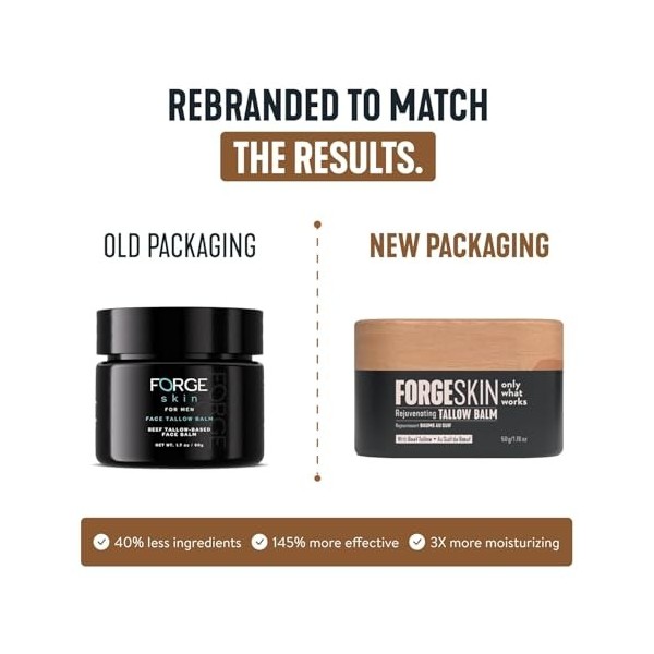 FORGE SKIN Wrinkle Defense Baume de suif de bœuf pour homme, crème hydratante pour le visage, crème anti-âge, lotion naturell