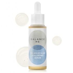 Balance Me Sérum hyaluronique trimoléculaire 30 ml, sérum anti-âge pour peaux matures, avec aloe vera pour soutenir lhydrata