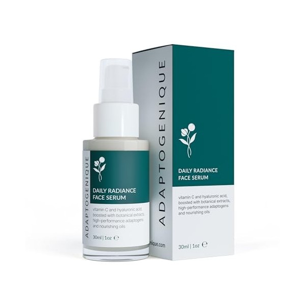 Adaptogenique Daily Radiance Sérum visage avec vitamine C et acide hyaluronique | Hydrate, illumine et combat le vieillisseme