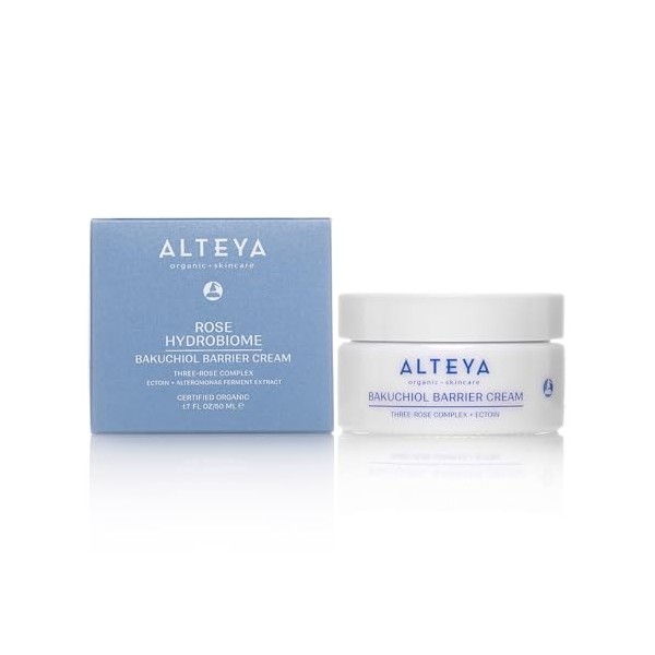 Alteya Bio-Rose Hydrobiome Bakuchiol Barrier Crème 50 ml – Soin de la peau bio certifié NaTRUE avec bakuchiol et ectoïne – Hy
