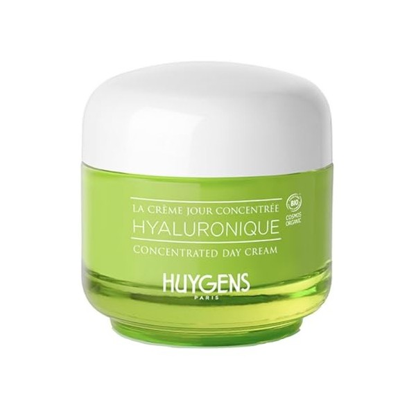 HUYGENS Crème Jour Concentrée Hyaluronique, Soin Anti-rides Bio, Hydratant et Nourrissant, Pour Peaux Sèches à Très Sèches, A