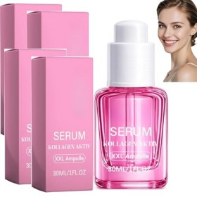 Sérum Visage au Collagène pour Femmes, Sérum Hydratant KOLLAGEN AKTIV, Ampoule XXL pour Usage Quotidien, Soin Léger pour Raff...