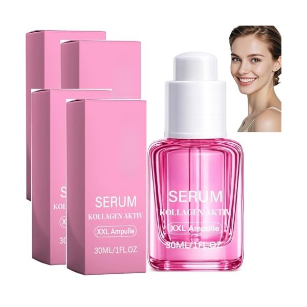 Sérum Visage au Collagène pour Femmes, Sérum Hydratant KOLLAGEN AKTIV, Ampoule XXL pour Usage Quotidien, Soin Léger pour Raff...