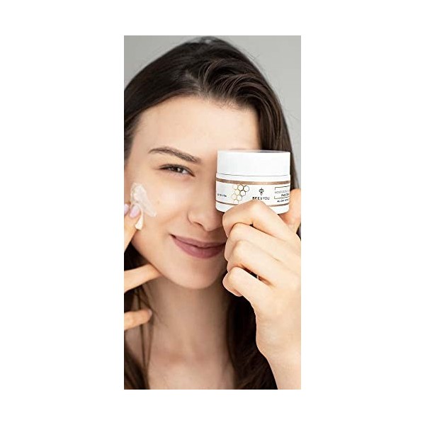 BEE and YOU Anti-Aging Natural Face Cream, Deep Wrinkle Treatment, Rejuvenating and Nourishing with Royal Jelly+Bee Venom She