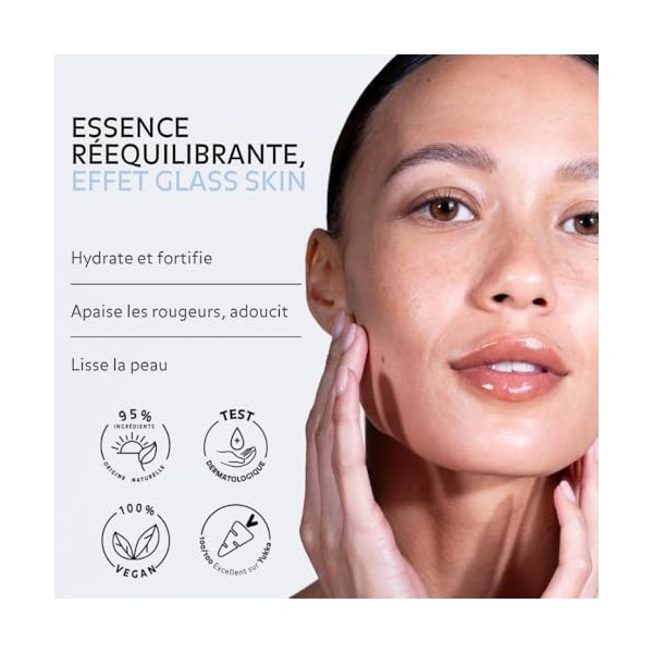 Puréality - Essence Rééquilibrante 100ml - Hydrate, apaise, adoucit & lisse la peau - Glass Skin – Testé dermatologiquement -