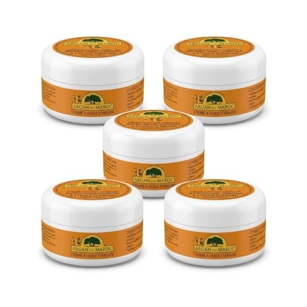 Lot de 5 Crèmes Anti-Ride Argan du Maroc | Crème de Jour et Nuit 100ML | Soin Anti-âge Nourrit Hydrate