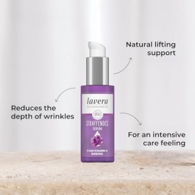lavera Sérum raffermissant - Végétalien - Cosmétique naturel - Triple hyaluron & et le puissant ingrédient actif Bakuchiol - 