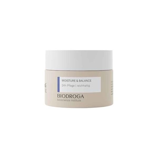 Biodroga 24h Crème pour le visage riche 50 ml – Crème hydratante pour le visage Soin de jour raffermissant Soin de nuit