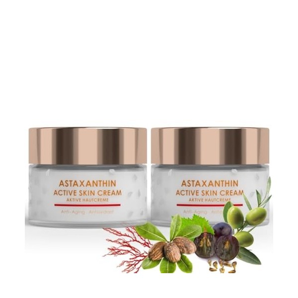 Green idea Crème pour le visage à lastaxanthine - Soin de la peau anti-âge bio - Crème antioxydante - Protection contre les 