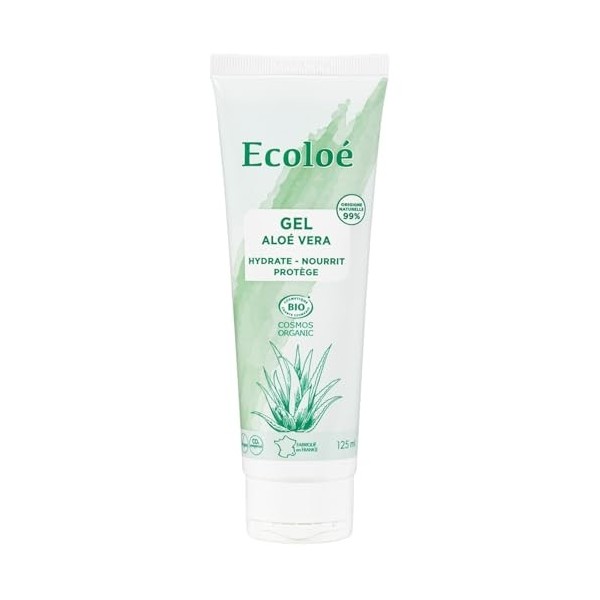 ECOLOE – Gel Hydratant et Raffermissant Visage, Mains & Pieds, Aloe Vera Bio Tube 125mL - lot de 3 - Vendu par Lot