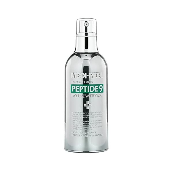 MEDI-PEEL Peptid 9 Volume White Cica Essence 3,38 Fl.Oz./100 ml Bulle Cica Blanche et Peptides éclaircissants de la peau Coré