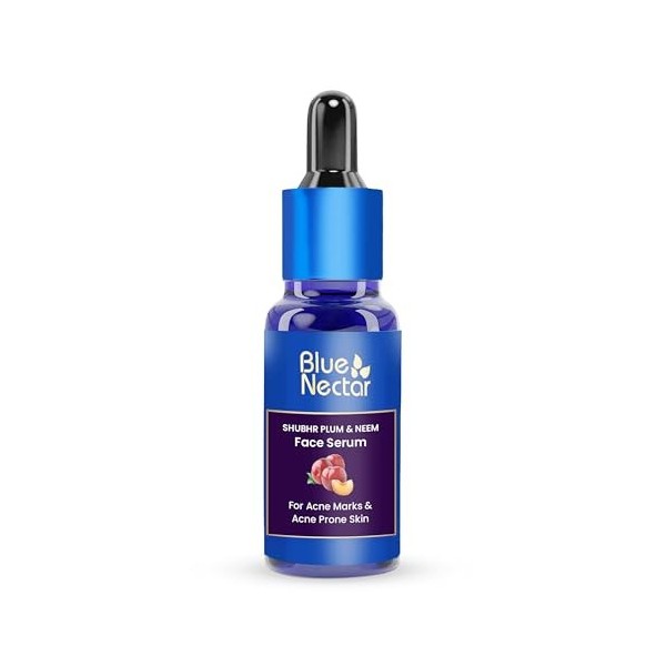Blue Nectar Sérum visage prune pour lacné et les marques | Solution sans huile pour peaux grasses | Minimise les pores et la