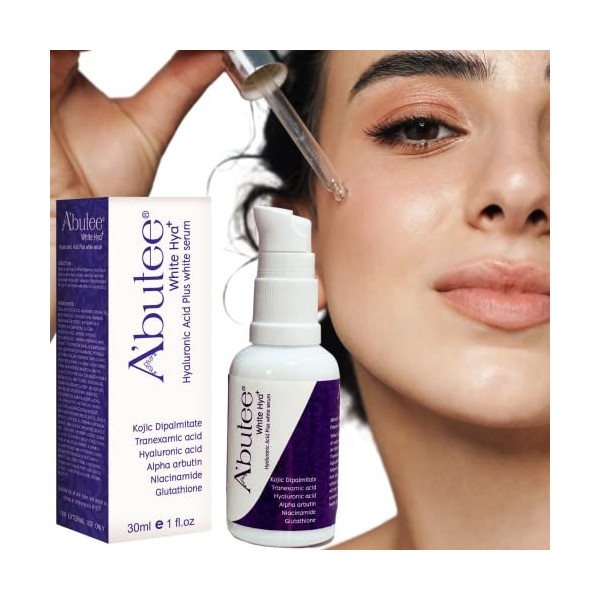 ARBUTEE | Acide hyaluronique anti-âge Plus Sérum éclaircissant pour le visage à lacide kojique, Alpha Arbutine, Niacinamide