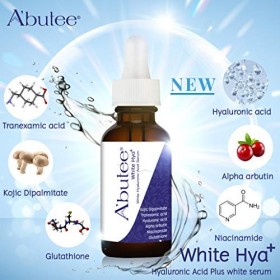 ARBUTEE | Acide hyaluronique anti-âge Plus Sérum éclaircissant pour le visage à lacide kojique, Alpha Arbutine, Niacinamide 