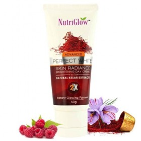 Nutriglow Advanced Perfect White Skin Radiance Brightening Day Creme with Natural Kesar Extracts Instant Glowing Fairness 50G