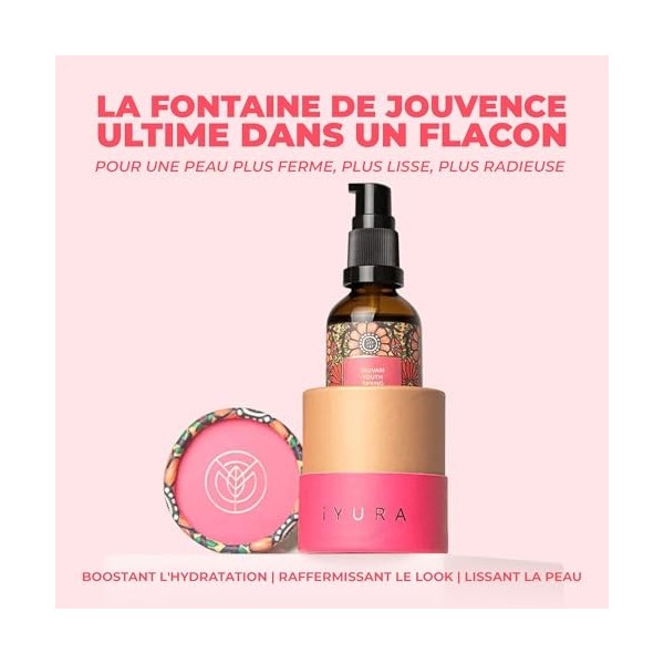 iYURA Yauvari Sérum Anti-Âge Visage, Cou & Décolleté | Hydratant Vegan au Gramme Noir | Peaux Sèches & Matures | Réduit Rides