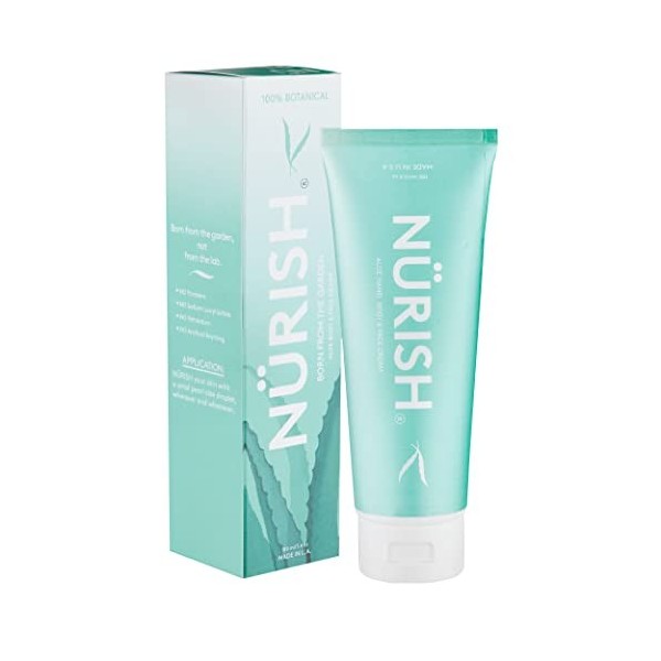 NURISH 100% Natural & Vegan Moisturizing Cream, Made From Organic Aloe, 3.4 oz.