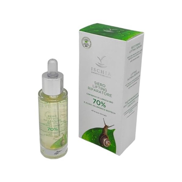 ISB - Sérum LIFTING REPARATEUR 70% "Bave" 30 ml - Avec Bave d’escargot Bio et lacide hyaluronique Biotech