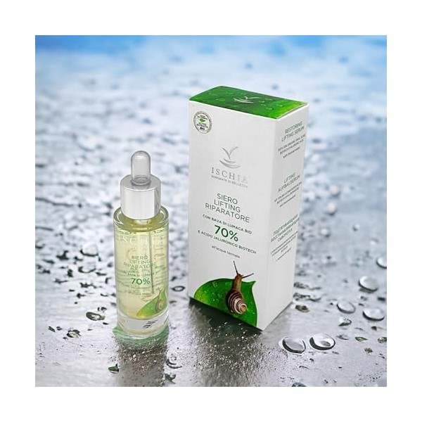 ISB - Sérum LIFTING REPARATEUR 70% "Bave" 30 ml - Avec Bave d’escargot Bio et lacide hyaluronique Biotech