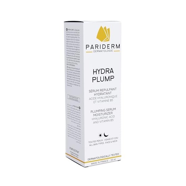PARIDERM DERMATOLOGIE – HYDRA PLUMP – Sérum Hydratant Repulpant – Soin Visage Hydratant - Pour tous Types de Peaux - 30 ml