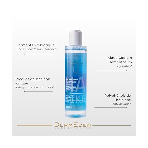 Laboratoires DermEden Protocole AntiAge Jour Peau Mixte à Grasse - Lotion Micellaire et Crème 4en1 - Fabrication Française