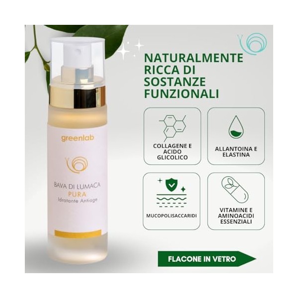 BAVA descargot Pure GREENLAB 50 ml, 100 % Made in Italy . Anti-age, hydratant, apaisant, purifiant et régénérant pour tous l