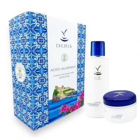 Ischia Sorgente Di Bellezza Coffret cadeau femme acide jaluronique crème nourrissante 100 ml et lait nettoyant 200 ml