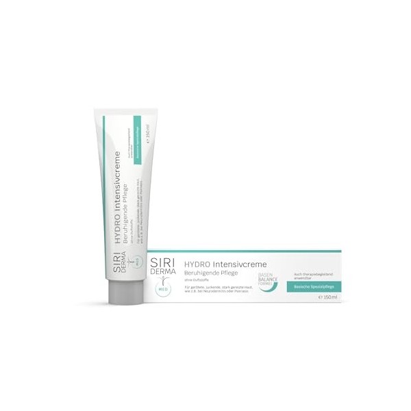 SIRIDERMA HYDRO Crème intense | Crème pour peaux irritées et irritées en cas deczéma atopique et de psoriasis sans parfum, 