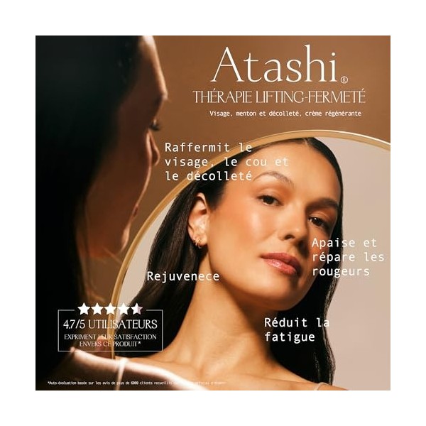 Atashi - Thérapie Lifting Fermeté du Visage, Menton et Décolleté. Régénère, Illumine et Raffermit. Avec Cellules Natives dEd