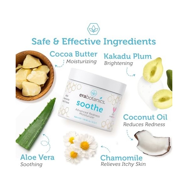 Rosacea Redness Relief Treatment Cream - Soothe Anti Inflammatory Natural Face Moisturizer for Rosacea, Eczema, Acne, Dry, Se