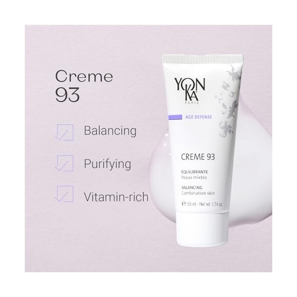 Yon-Ka Crème 93 Crème Visage Matifiante 50ml-Rétablit et Maintient lÉquilibre sans Assécher la Peau-Efficacité Dermatologiqu