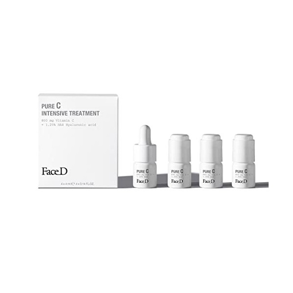 Face D - Pure C Traitement Visage Anti-âge Vitamine C Pure 16% en Acide Hyaluronique - 4 ampoules