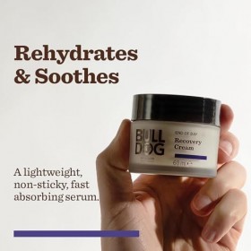 BULLDOG Soins de la peau - Crème de récupération de fin de journée pour homme | Réhydrate et apaise 60 ml x 3 paquets