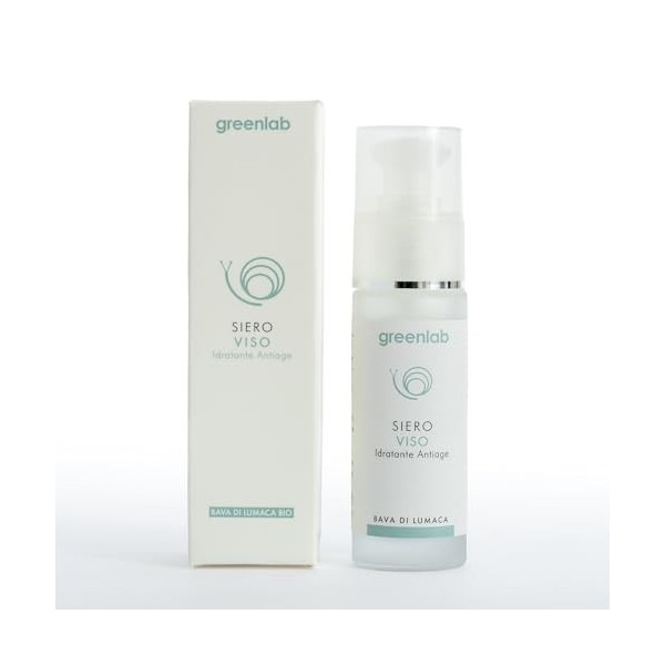 Sérum facial hydratant anti-âge GREENLAB 95% Bave descargot pure 30ml - Ralentit le vieillissement cutané, élimine les tache