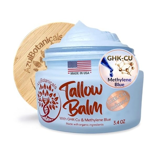 AzulBotanicals Baume anti-âge ultime fabriqué à partir dingrédients biologiques et enrichi en peptide de cuivre GHK-Cu et Cr...