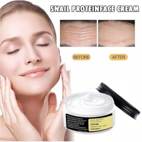 Crème visage à la bave descargot à lacide hyaluronique et au collagène - 100 ml - Soin hydratant pour peaux sensibles, irri