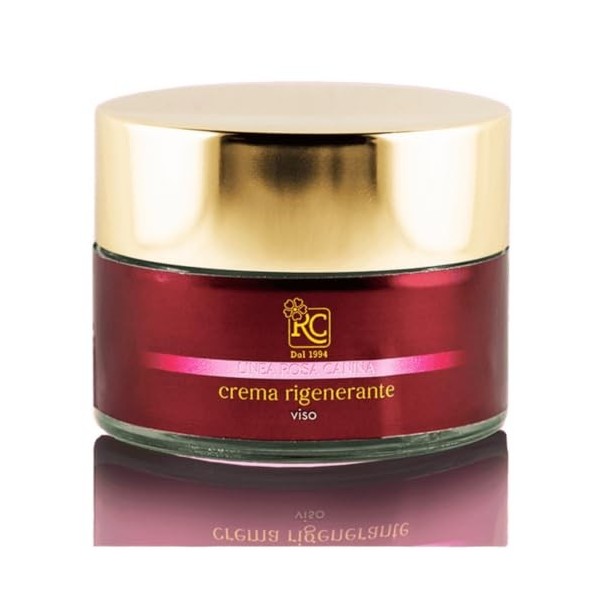 Crème Visage Régénérante RC Anti-rides Peaux Matures avec Églantier, Rétinol, Vitamine C, Acide Hyaluronique et Coenzyme Q10-