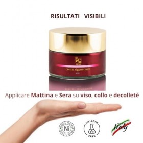 Crème Visage Régénérante RC Anti-rides Peaux Matures avec Églantier, Rétinol, Vitamine C, Acide Hyaluronique et Coenzyme Q10-