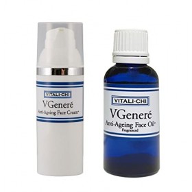 Huile parfumée anti-âge pour le visage + crème anti-rides – Vitamine A, E, C antioxydante pour une peau lisse et éclatante – 