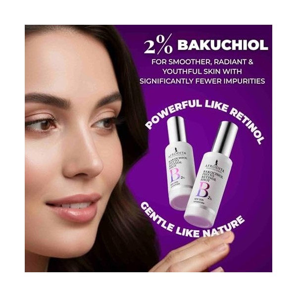 Afrodita Professional Bakuchiol Phyto Retinol Shot 2 % Sérum pour le visage avec syténol A, panthénol, bêta-glucane et squala