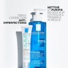 La Roche-Posay | Routine Effaclar anti-imperfection | Gel Moussant Purifiant 400ml & Soin Triple Correction 40ml | Pour peaux