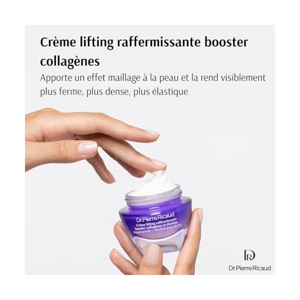 Dr Pierre Ricaud Crème Lifting - Crème pour le Visage à la Niacinamide - Soin pour Femme Booster de Collagène - Creme Visage 